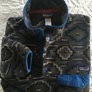 RARE Patagonia Yanaba Forge Grey Men's Sz XS Synchilla Fleece Snap T